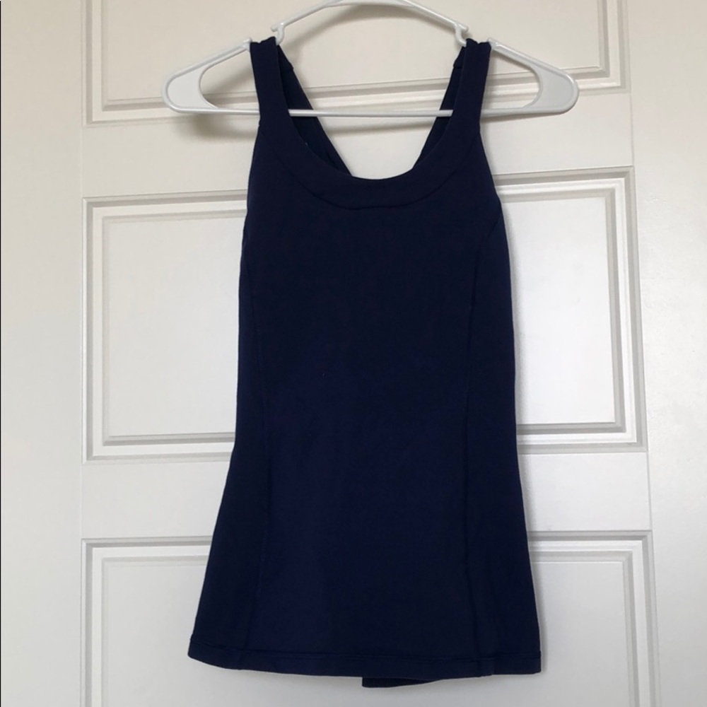Navy lulu tank with built in bra
